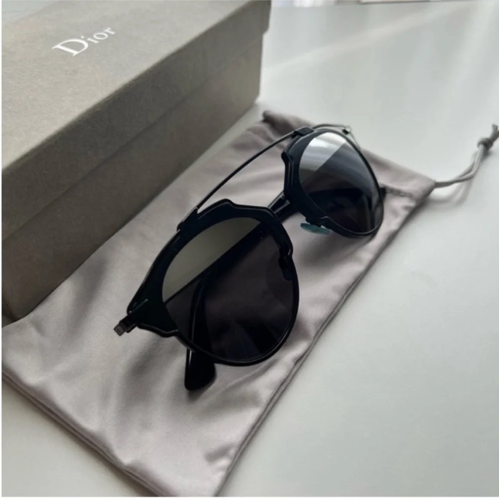 CHRISTIAN DIOR Designer SoReal Sunglasses Black/Silver